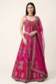 Rani Pink Silk Embroidered Lehenga Set