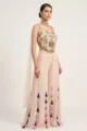 White Georgette Embroidered Palazzo Set