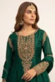 Green Crepe Embellished Anarkali Suit Set