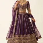 Magnificent Purple Silk Embroidered Lehenga Choli Set 1 Luxurious 3 Piece Outfit