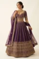 Magnificent Purple Silk Embroidered Lehenga Choli Set 1 Luxurious 3 Piece Outfit