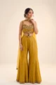 Exquisite Yellow Shimmer Choli Palazzo Set 1 Premium 3 Piece Outfit