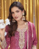 Pink Vichitra Beads Work Palazzo Suit Set: 3-Piece Outfit - Image 2