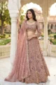 Exquisite Dusty Rose Net Embellished Crop Top Lehenga Set 1 Premium 3 Piece Outfit