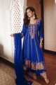 Exquisite Royal Blue Georgette Embellished Anarkali Suit Set 1 Premium 3 Piece Outfit