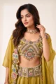Exquisite Mustard Shimmer Embroidered Jacket Set: 1 Premium 3-Piece Outfit - Image 2